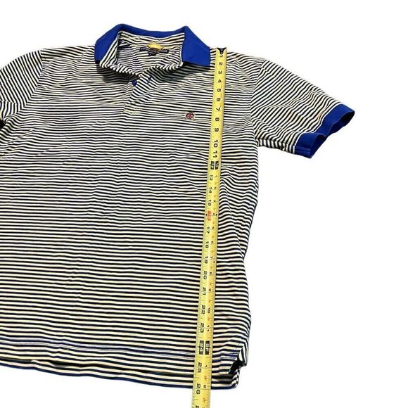 TOMMY HILFIGER Vintage Blue & Yellow Striped Polo Size Small - Picture 7 of 7